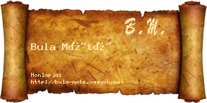 Bula Máté névjegykártya
